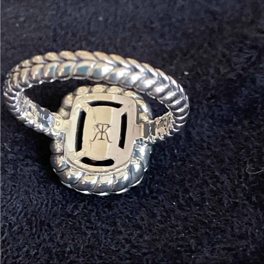 Tiffany Kay Studio Sterling Silver Herringbone Black Onyx Ring - Size 6